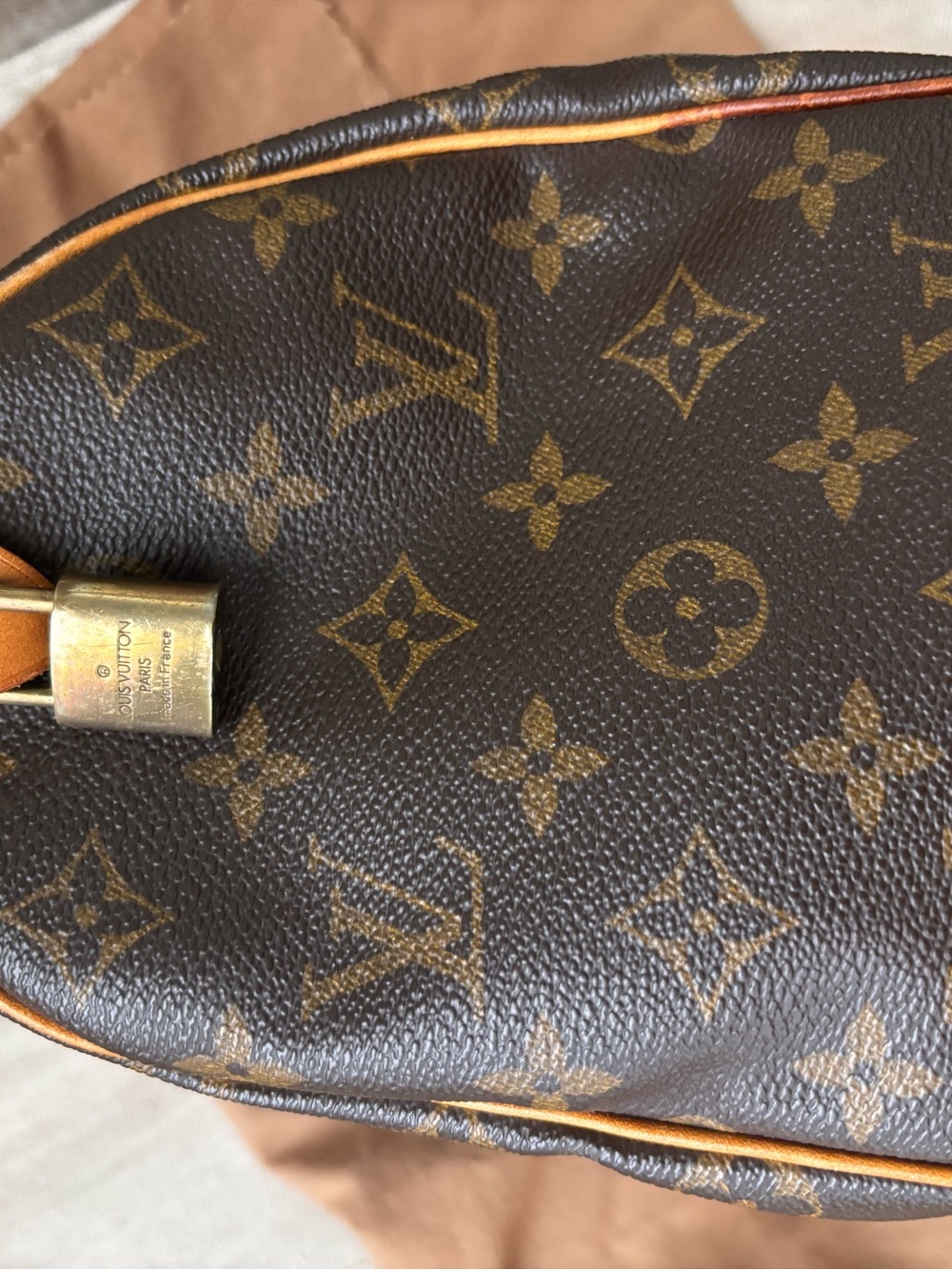Louis Vuitton Monogram Canvas Satchel with Tan Leather Handles - Picture 10 of 16